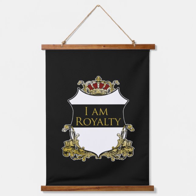 Tapiz Con Marco De Madera Luxury Royal Crown Crest Gold Shield (Anverso)