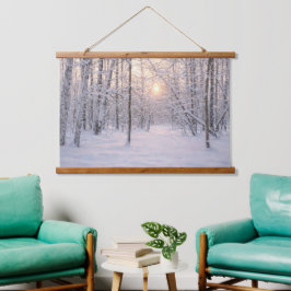 Tapiz Con Marco De Madera Luz_dorada_de_invierno