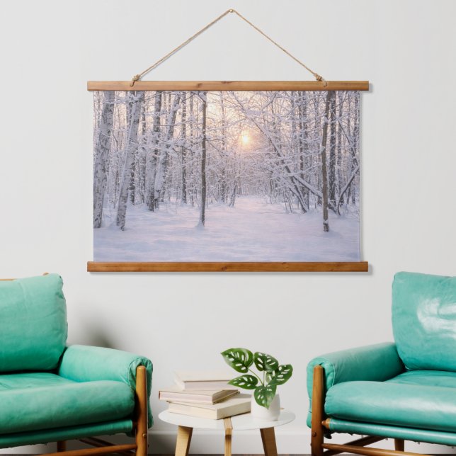 Tapiz Con Marco De Madera Luz_dorada_de_invierno (Sala de estar)