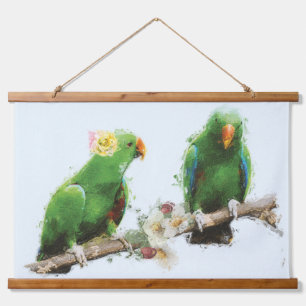Tapiz Con Marco De Madera Macaw Pared Wall Art