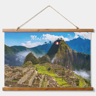 Tapiz Con Marco De Madera Machu Picchu, Perú - Ruinas de la Ciudadela Inca