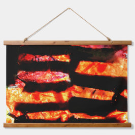 Tapiz Con Marco De Madera Madera naranja brillante Tapiz de pared, tiras