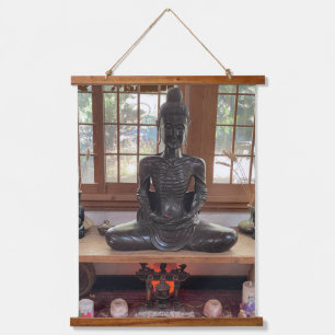 Tapiz Con Marco De Madera Madera topada a Wall Thangka "Buda el Buda"
