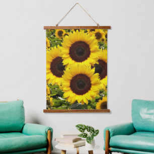 Tapiz Con Marco De Madera Madera Topada Tapestries Feliz Sunflower