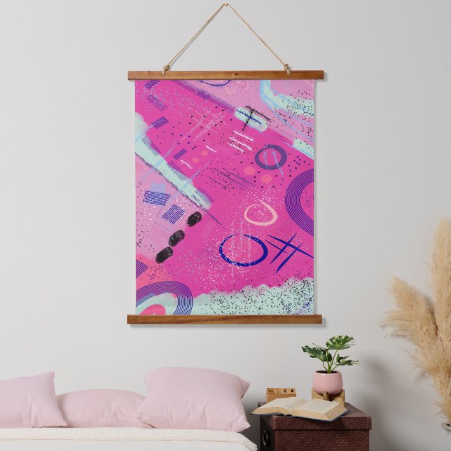 Tapiz Con Marco De Madera Magenta Joy (Dormitorio)
