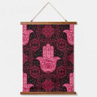 Magenta y Black Hamsa buenas fortunas