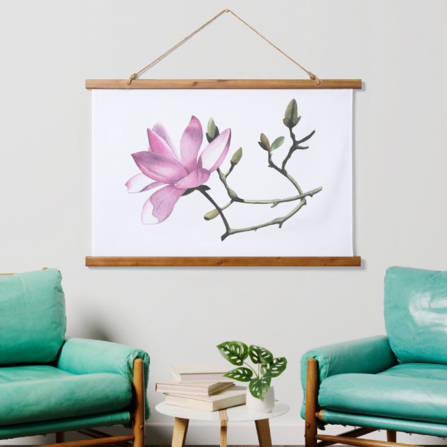 Tapiz Con Marco De Madera Magnolia (Sala de estar)