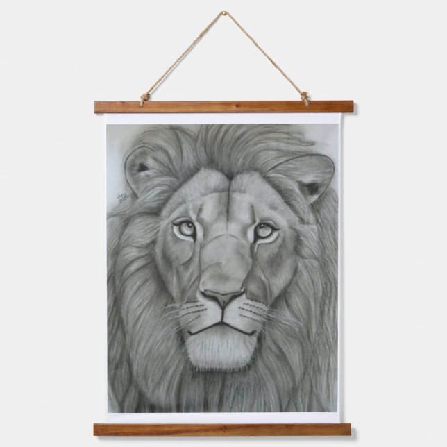 Tapiz Con Marco De Madera Majestic Lion (Anverso)