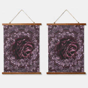 Tapiz Con Marco De Madera Mandala de rosa