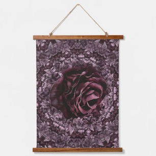 Tapiz Con Marco De Madera Mandala de rosa