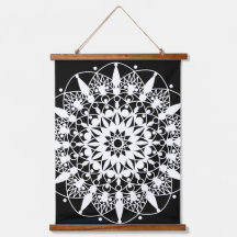 mandala geométrica en blanco y negro