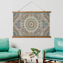 Tapiz Con Marco De Madera Mandala Mosaic
