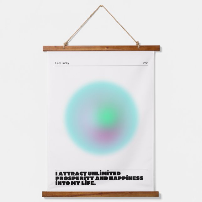 Tapiz Con Marco De Madera manifestación de afirmaciones diarias (Anverso)