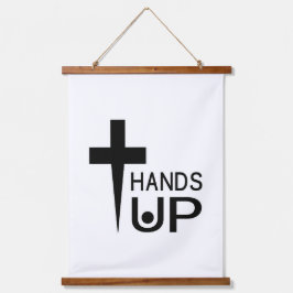 Tapiz Con Marco De Madera Manos arriba