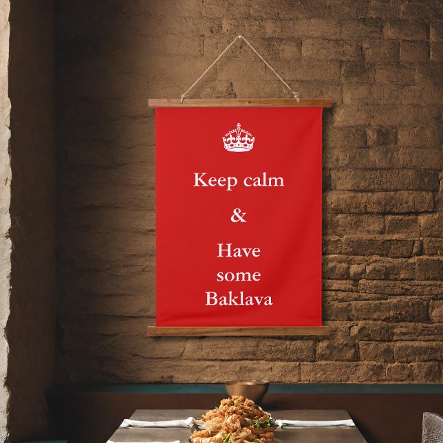 Tapiz Con Marco De Madera mantener la calma -Baklava (Subido por el creador)