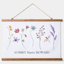 Tapiz Con Marco De Madera Marca de lienzo de nombre de chica | Rótulo de nom