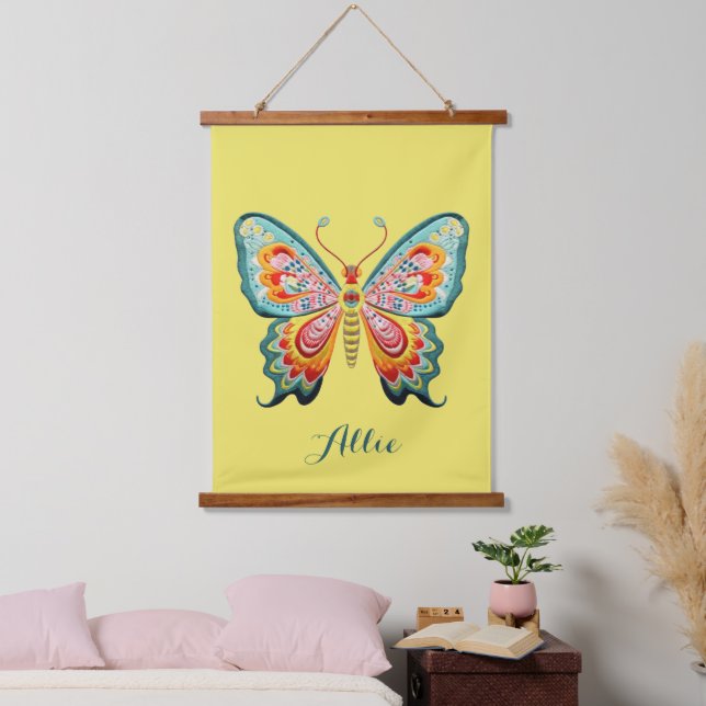 Tapiz Con Marco De Madera Mariposa personalizada (Dormitorio)