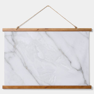 Tapiz Con Marco De Madera Mármol Blanco