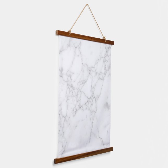 Tapiz Con Marco De Madera Mármol Blanco (Angular)