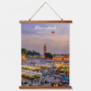Tapiz Con Marco De Madera Marrakech, Marruecos - Plaza Jemaa el Fnaa