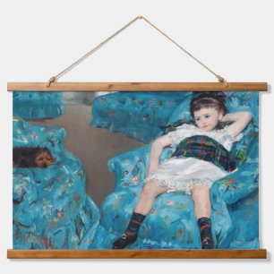 Tapiz Con Marco De Madera Mary Cassatt - Niña pequeña en una butaca azul