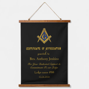 Tapiz Con Marco De Madera Masonería Freemason Master Mason Lodge