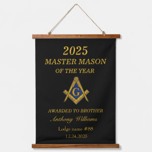 Tapiz Con Marco De Madera Masonería Freemason Master Mason Lodge