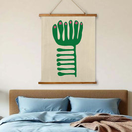 Tapiz Con Marco De Madera Matisse Inspired Green and Pink