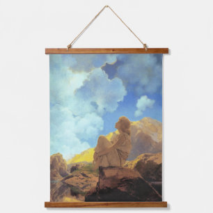 Tapiz Con Marco De Madera Maxfield Parrish Mañana 1922 Nube Azul Arte Fino