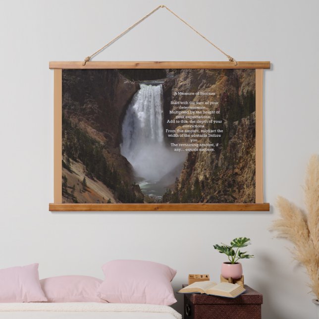 Tapiz Con Marco De Madera Medida de éxito Inspiradora (Dormitorio)