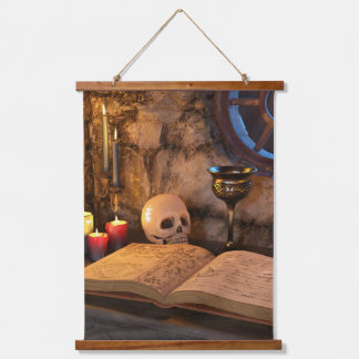 Tapiz Con Marco De Madera Medieval Fantasy Wizard's Study