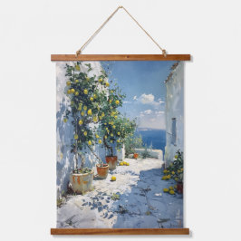 Tapiz Con Marco De Madera Mediterranean Impressionism with Lemons