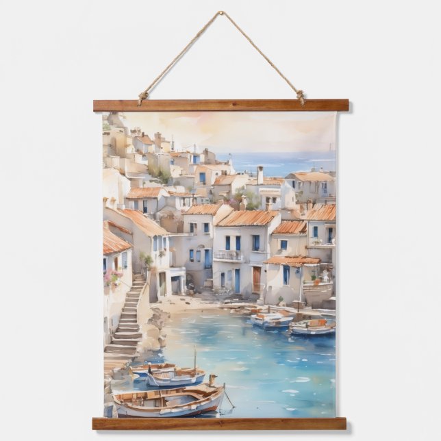 Tapiz Con Marco De Madera Mediterranean y (Anverso)