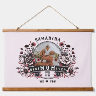 Tapiz Con Marco De Madera Mejor Mamá Jamás Flores Salvajes Foto del Día de l