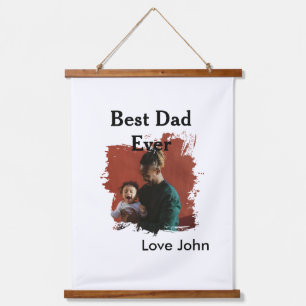 Tapiz Con Marco De Madera Mejor papá del mundo regalo de padre nombre simple