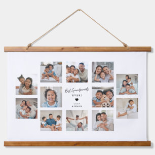 Tapiz Con Marco De Madera Mejores Abuelos del Mundo Collage Personalizado de