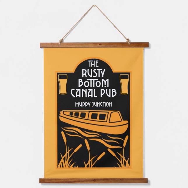 Tapiz Con Marco De Madera Mejores pubs de narrowboat (Anverso)