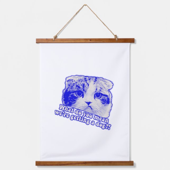 Tapiz Con Marco De Madera Meme de gato divertido para los amantes de los gat (Anverso)