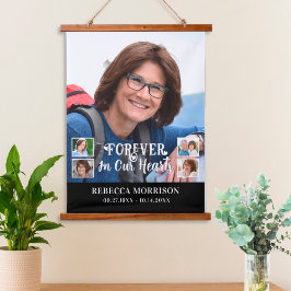 Tapiz Con Marco De Madera Memorial 5 Fotografía Moderna Caligrafía Corazones