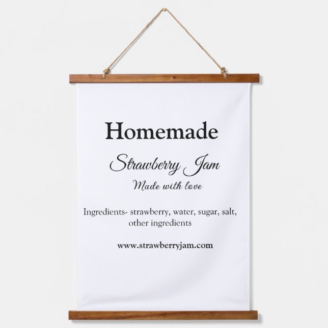 Tapiz Con Marco De Madera Mermelada de fresa casera hecha con amor agregar t (Anverso)