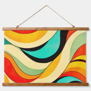 Tapiz Con Marco De Madera Mezcla de colores de naranja y amigos