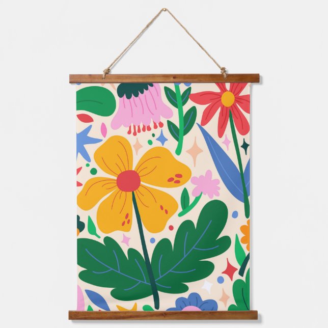 Tapiz Con Marco De Madera Mezcla de flores (Anverso)