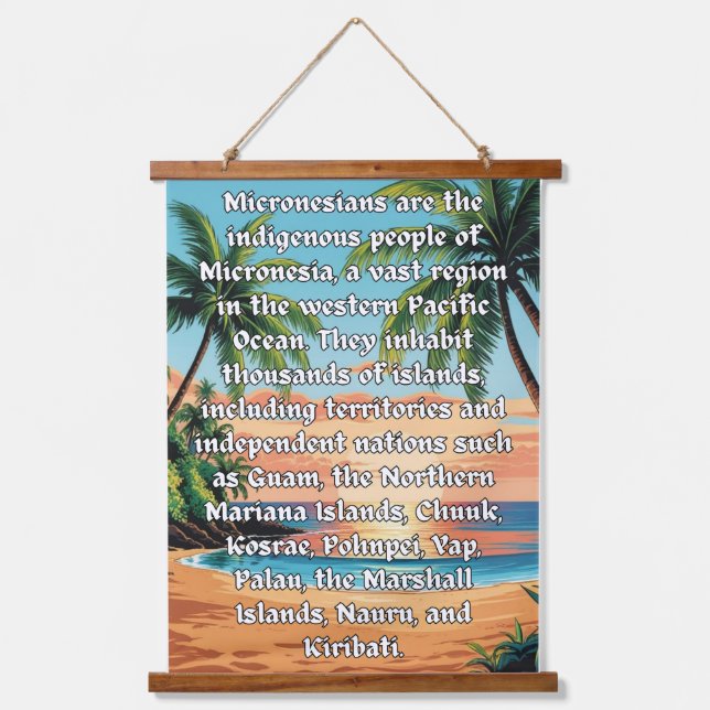 Tapiz Con Marco De Madera Micronesianos: Somos uno (Anverso)