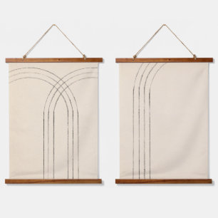 Tapiz Con Marco De Madera Minimalist arches