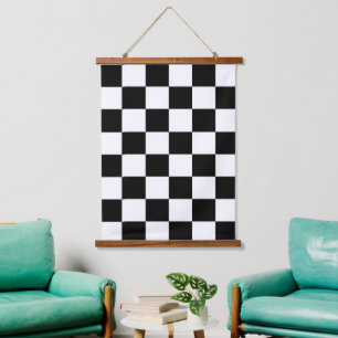 Tapiz Con Marco De Madera Minimalista Retro Cuadros – Streetwear Monocromo
