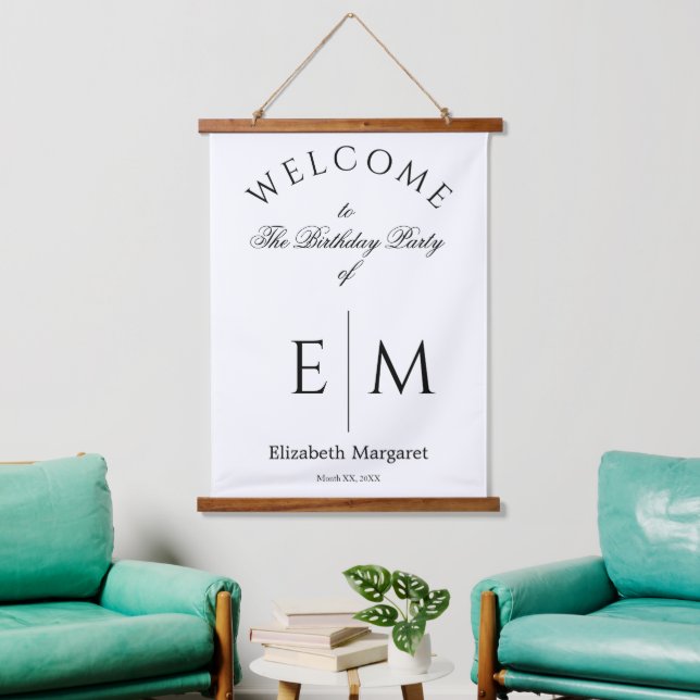 Tapiz Con Marco De Madera Modern Sophisticated Birthday Celebration Tapestry (Sala de estar)