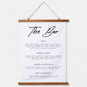 Tapiz Con Marco De Madera Moderna caligrafía Bebe Boda Bar Menú Canvas