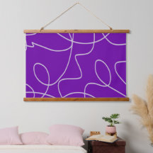 Moderna línea abstracta de arte en morado