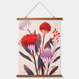 Tapiz Con Marco De Madera Moderno boho floral botánico minimalista