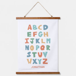 Tapiz Con Marco De Madera Moderno Poster de aula personalizada ABC Alphabet